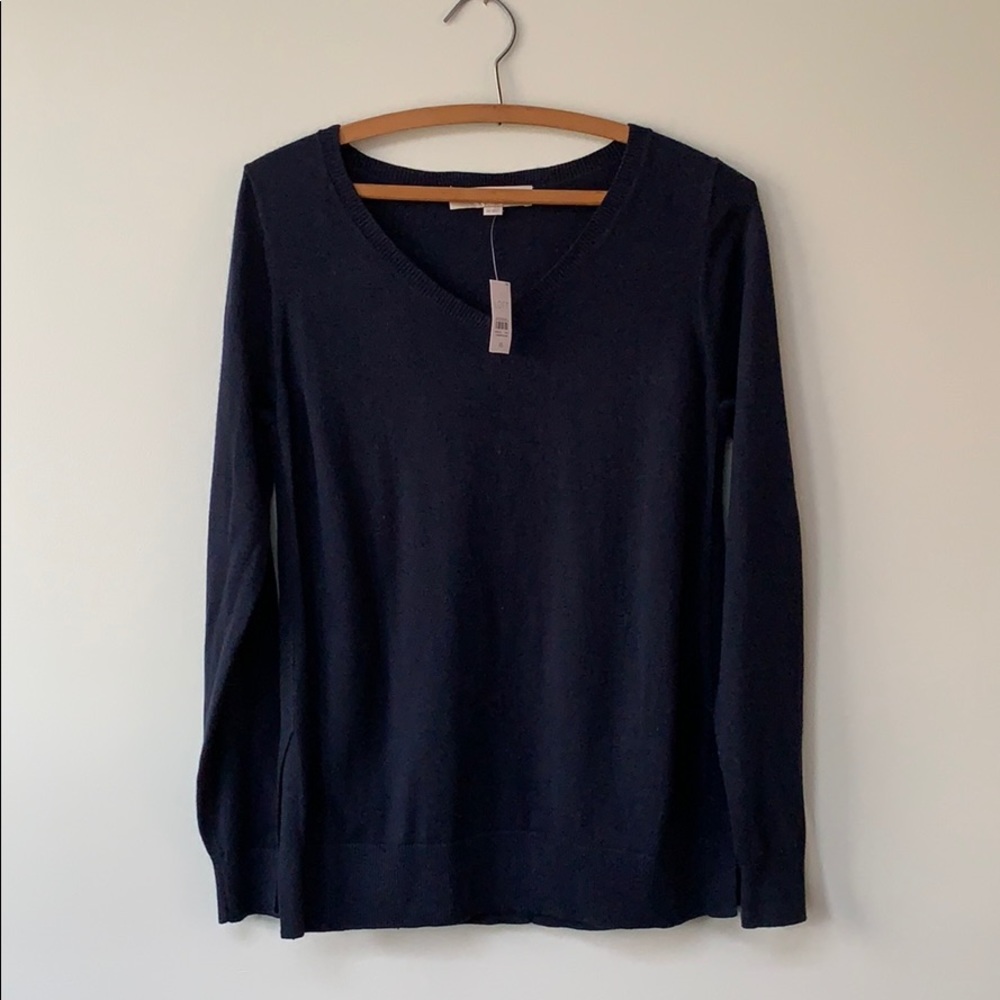 Navy V-Neck Sweater